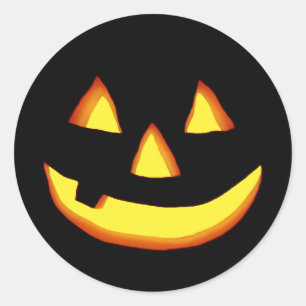 Sticker Rond Une dent Jack-o'-lantern