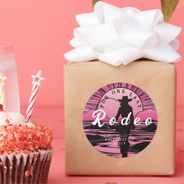 Sticker Rond Une dernière rodeo pour l'enterrement de vie de je (Fête)