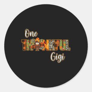 Sticker Rond Une dinde Gigi reconnaissante a béni Gigi citrouil