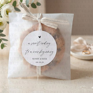 Sticker Rond Une Douce Fin à un Nouveau Début Cadeau de Mariage