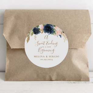 Sticker Rond Une douce fin à un nouveau Mariage débutant