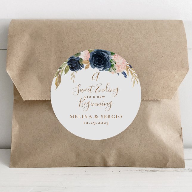 Sticker Rond Une douce fin à un nouveau Mariage débutant (Créateur téléchargé)