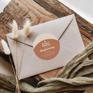 Sticker Rond Une douce fin à un nouveau Mariage débutant