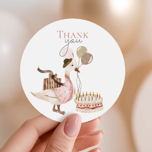 Sticker Rond Une drôle de carte de remerciement d'anniversaire