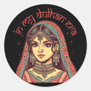 Sticker Rond Une Épouse Indienne Pour Être Mariage De Desi Dans