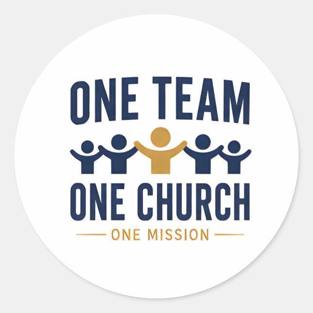 Sticker Rond Une équipe une église une mission Foi (Devant)