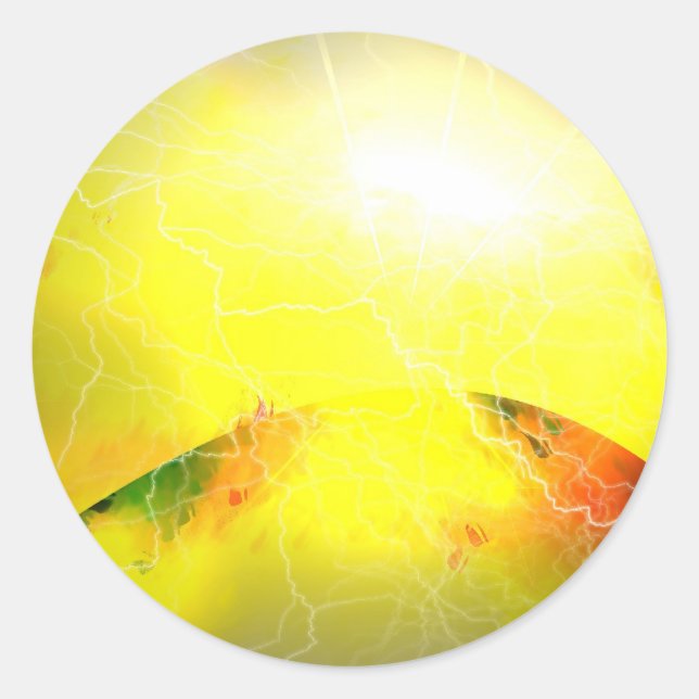 Sticker Rond Une étoile est née - Art numérique de science-fict (Devant)