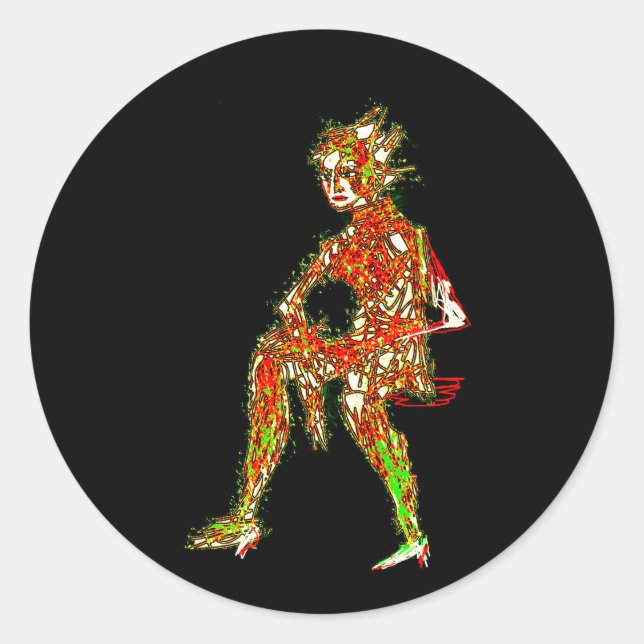 Sticker Rond Une femme assise (Devant)