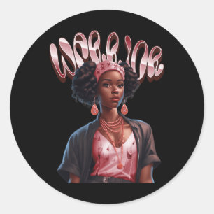 Sticker Rond Une femme guerrière de cellules de faucille combat