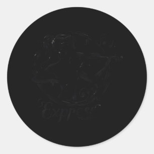 Sticker Rond Une Femme Jouant Un Instrument De Musique - La Bea