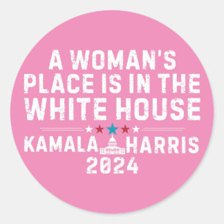 Sticker Rond Une femme ; La place est à la Maison Blanche Kamal