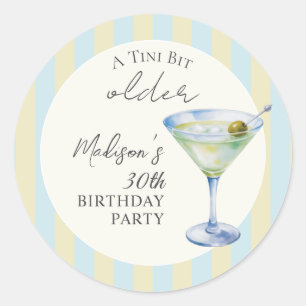 Sticker Rond Une fête d'anniversaire au cocktail Martini un peu