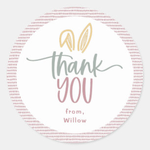Sticker Rond Une fête d'anniversaire de lapin