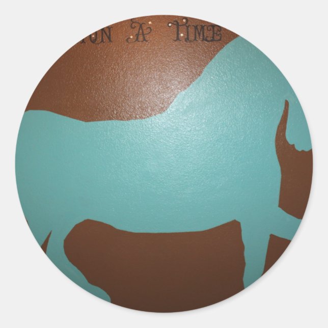 STICKER ROND UNE FOIS SUR UN CHEVAL (Devant)