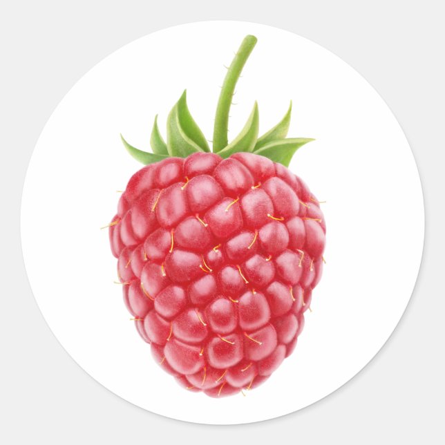 Sticker Rond Une framboise (Devant)