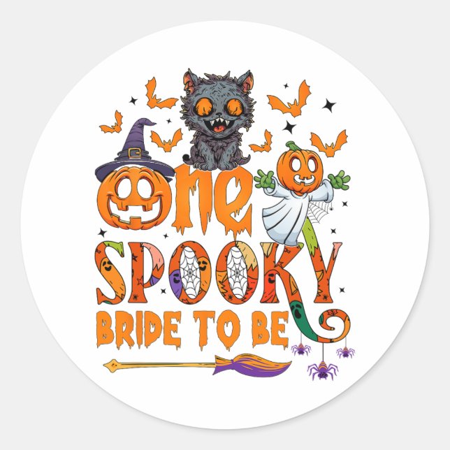 Sticker Rond Une future mariée effrayante et drôle pour Hallowe (Devant)
