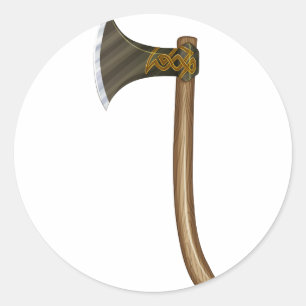 Sticker Rond Une hache forte