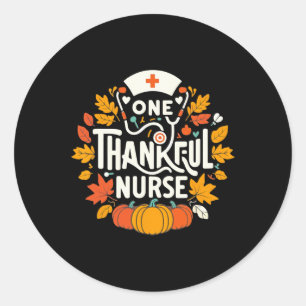 Sticker Rond Une Infirmière Remercieuse Turquie Thanksgiving Sc