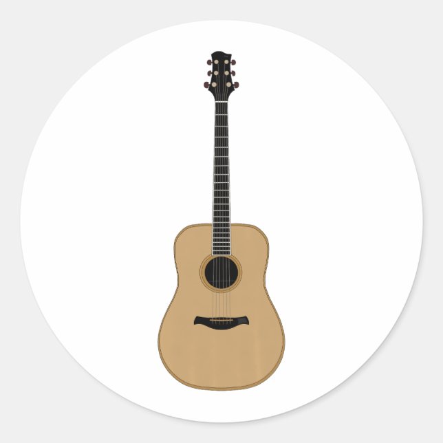 Sticker Rond Une jolie guitare (Devant)