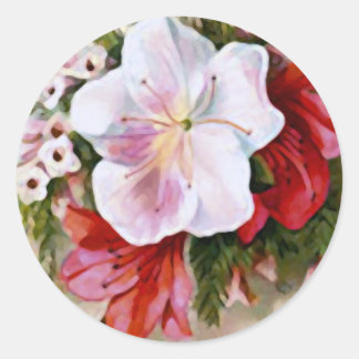 Sticker Rond Une joyeuse fleur Vintage de Noël
