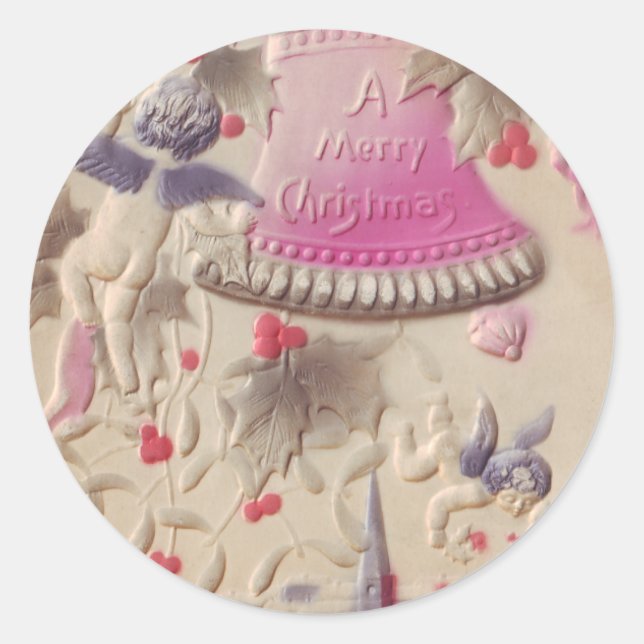 Sticker Rond Une joyeuse Néerlandaise de Noël (Devant)