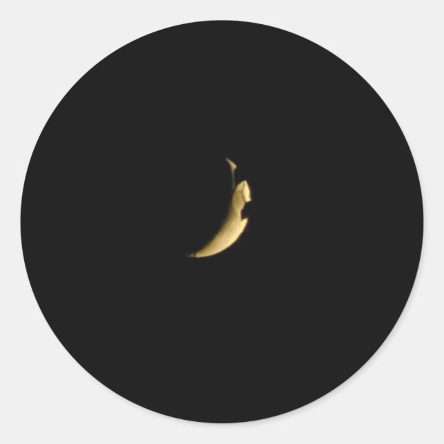 Sticker Rond Une lune de croissant (Devant)