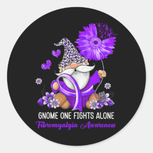 Sticker Rond Une lutte seule contre la Fibromyalgie du Ruban