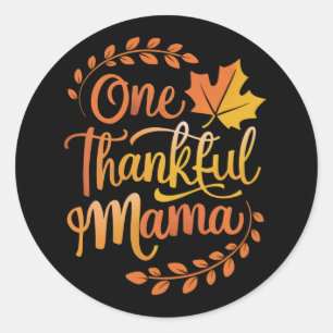 Sticker Rond Une Maman Gentille Chute Thanksgiving Automne