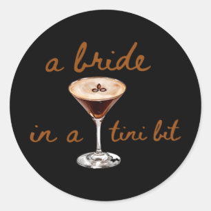 Sticker Rond Une Mariée Dans Un Style Café Tini Bit
