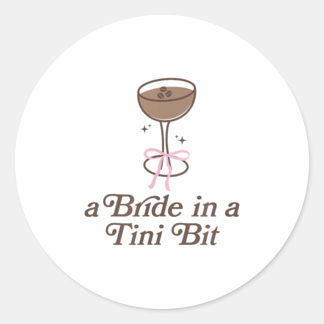 Sticker Rond Une Mariée Dans Un Tini Bit Tail Bow Coquette Bach (Devant)