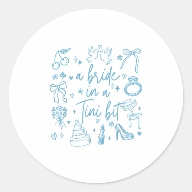 Sticker Rond Une mariée dans une toute petite fête de bachelore (Devant)