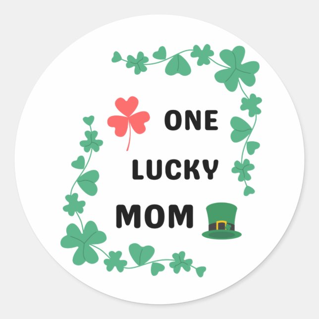 Sticker Rond Une mère chanceuse irish (Devant)