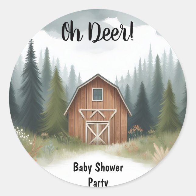 Sticker Rond Une Mère Sauvage Amusante Pour Être Baby shower Bo (Devant)