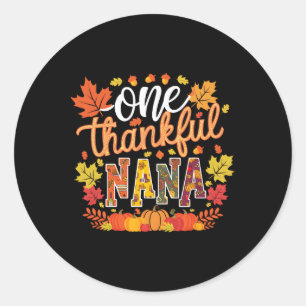 Sticker Rond Une Nana reconnaissante drôle feuilles automne Act
