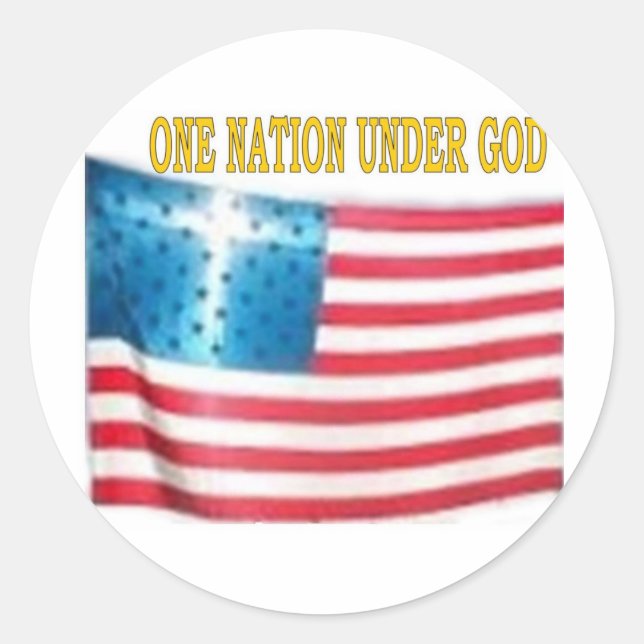 STICKER ROND UNE NATION SOUS DIEU (Devant)