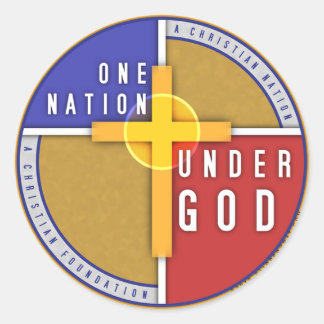 Sticker Rond Une nation sous Dieu