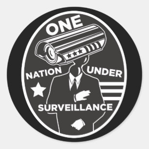 Sticker Rond Une nation sous la surveillance
