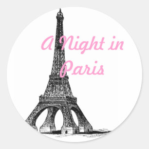 Sticker Rond Une nuit à Paris