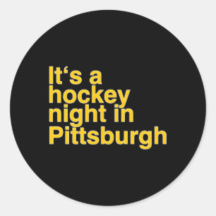 Sticker Rond Une Nuit De Hockey À Pittsburgh