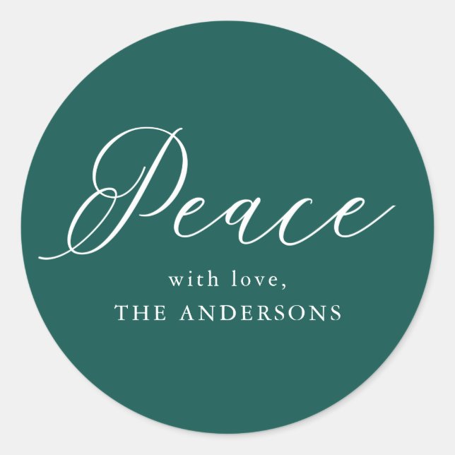 Sticker Rond Une paix élégante | Spruce Green Holiday (Devant)