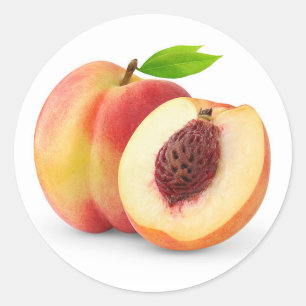 Sticker Rond Une pêche nectarine et demi