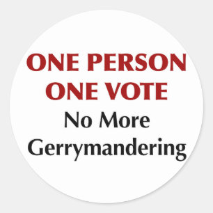 Sticker Rond Une Personne Un Vote, Plus De Gerrymands