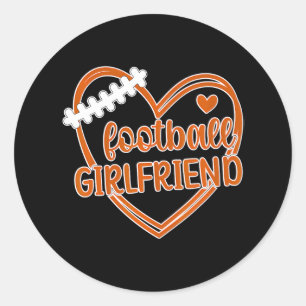 Sticker Rond Une Petite Amie De Football Coeur Fille D'Un