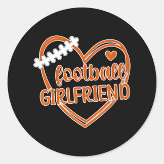 Sticker Rond Une Petite Amie De Football Coeur Fille D'Un