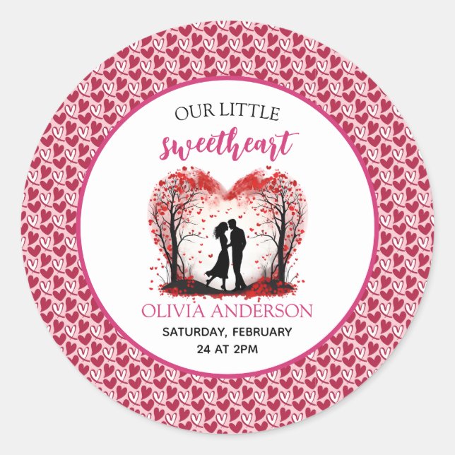 Sticker Rond Une petite amie Valentine (Devant)