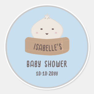Sticker Rond Une petite boulette est en route Baby Shower