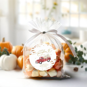 Sticker Rond Une petite citrouille est en route Baby Shower