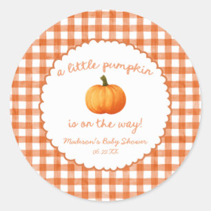 Sticker Rond Une petite citrouille fantaisiste orange bébé auto