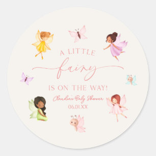 Sticker Rond Une Petite Fée Est En Route ! Baby shower