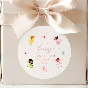 Sticker Rond Une petite fée est en route ! Baby Shower